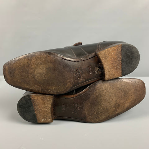 GUCCI Size 13.5 Black Perforated Leather Loafers