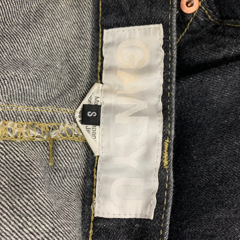 COMME des GARCONS GANRYU Size S Charcoal Contrast Stitch Selvedge Denim Jeans