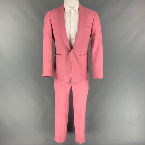 ETRO Size 38 Pink Linen Shawl Collar Suit