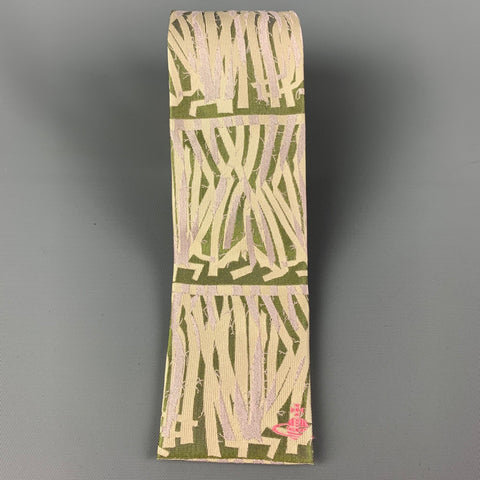 VIVIENNE WESTWOOD Light Green Lilac Abstract Tie