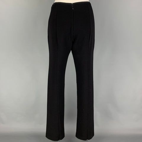 DONNA KARAN Size 10 Black Wool Blend Casual Pants