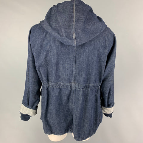 KAPITAL Size M Indigo Contrast Stitch Cotton Hooded Jacket