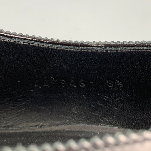 GUCCI Size 9 Black Perforated Leather Tiger's Head Buckle Loafers