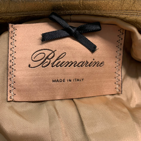 BLUMARINE Size 8 Gold Leather Metallic Lambskin Jacket