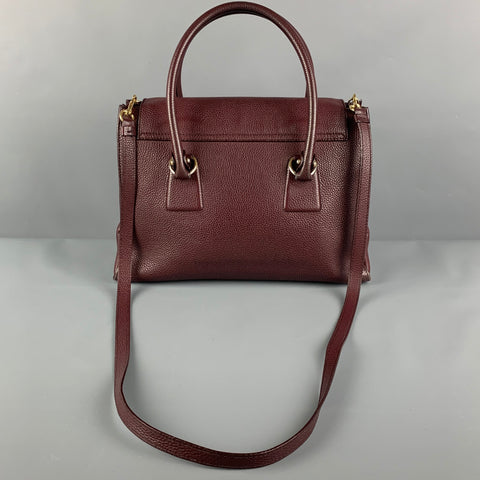 SALVATORE FERRAGAMO Burgundy Leather Pebble Grain Sofia Handbag