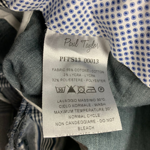 PAUL TAYLOR Size 29 Navy White Plaid Cotton Polyester Zip Fly Pants