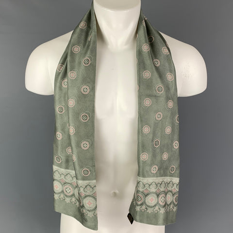 LOUIS VUITTON Mint Pink Print Cotton Silk Scarf