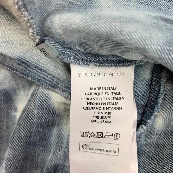 STELLA McCARTNEY SS 2020 Size 4 Blue Cotton Acid-Wash Denim Jumpsuit