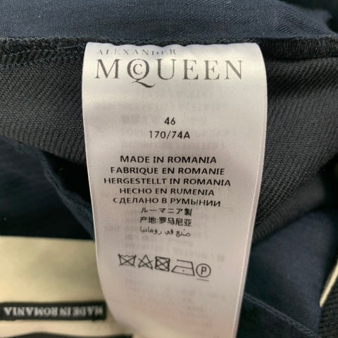 ALEXANDER MCQUEEN Size 30 Navy Wool Tuxedo Dress Pants