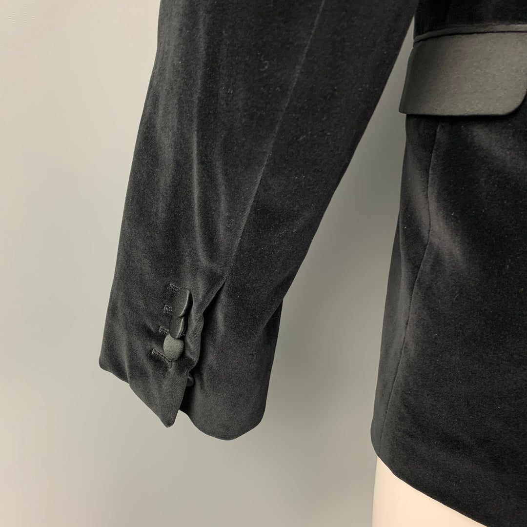 NEIL BARRETT Size 40 Black Velvet Notch Lapel Sport Coat