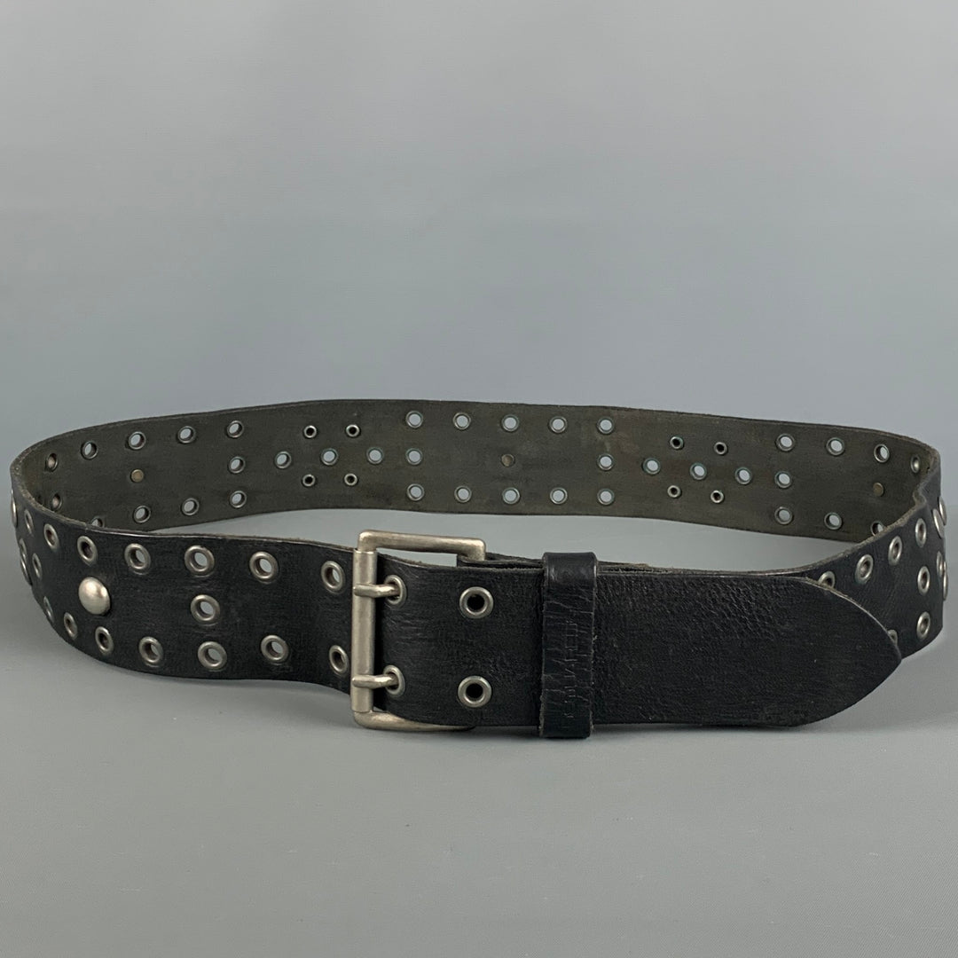 DSQUARED2 Size M Black Sudded Leather Belt