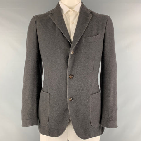 BOGLIOLI Size 44 Grey Cashmere Single Breasted Jacket