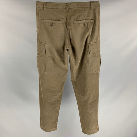 ASPESI Talla 32 Pantalones casuales con bolsillos cargo de algodón verde oliva