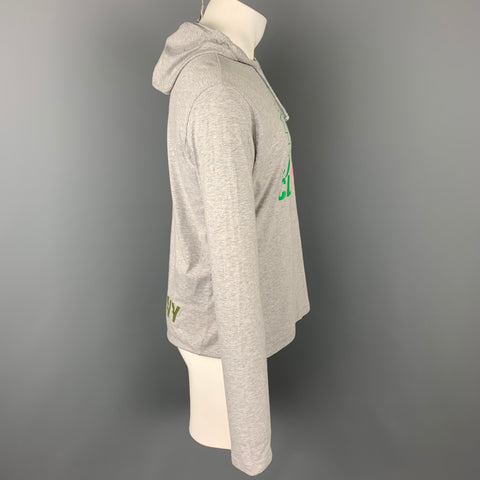 WALTER VAN BEIRENDONCK S/S 08 Size XXL Light Grey Sex Clown 2057 Graphic Cotton Hooded Pullover