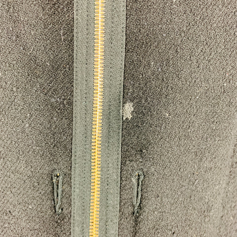 VISVIM Talla M -Chaleco de plumón Wawona- Chaleco con cremallera de lino de lana de tweed beige negro