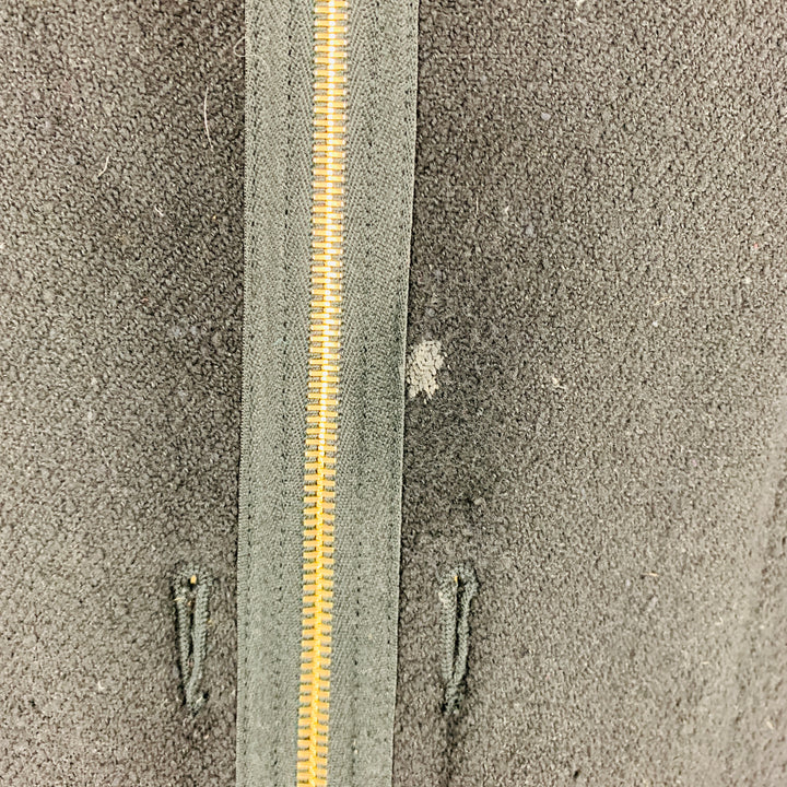 VISVIM Taille M -Wawona Down Vest- Gilet zippé en lin et laine tweed beige noir