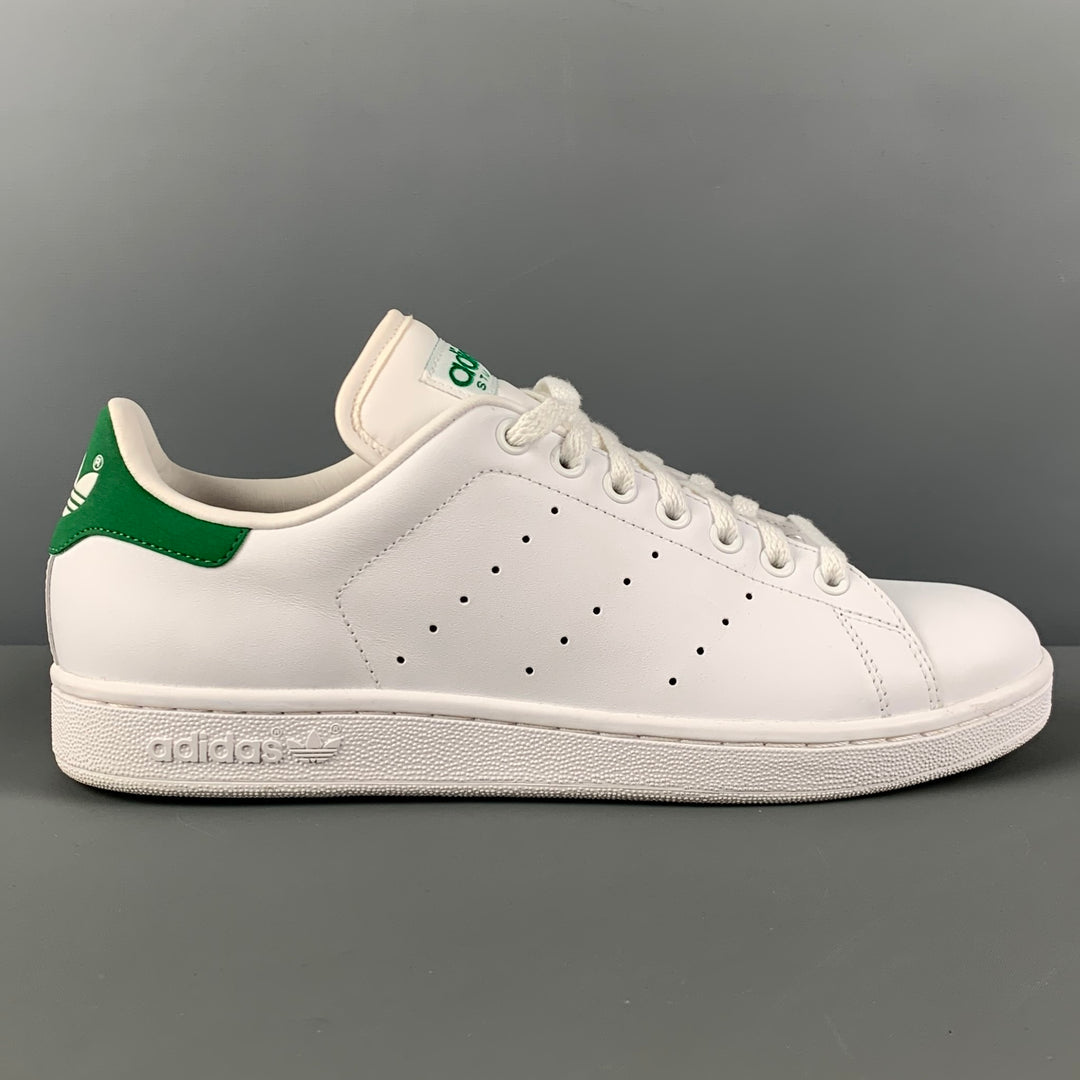 ADIDAS x STAN SMITH Size 10.5 White Leather Lace Up Sneakers