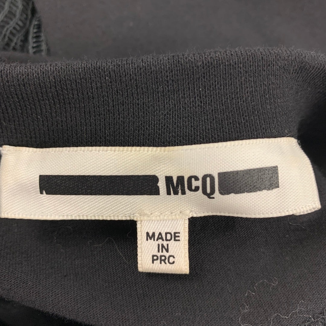 ALEXANDER MCQUEEN Size M Black Polyester Short Sleeve Casual Top