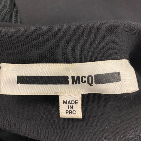 ALEXANDER MCQUEEN Size M Black Polyester Short Sleeve Casual Top