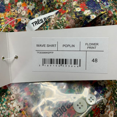 TRES BIEN Size S Multi-Color Floral Cotton Button Up Long Sleeve Shirt