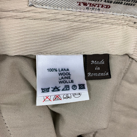 TWISTED Taille 28 Pantalon habillé en laine marron à braguette boutonnée