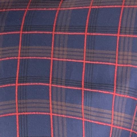 ETRO Taille XL Chemise à manches longues boutonnée en coton Lyocel à carreaux rouge marine