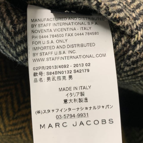 MARC JACOBS Size 38 Grey Black Herringbone Wool Notch Lapel Sport Coat