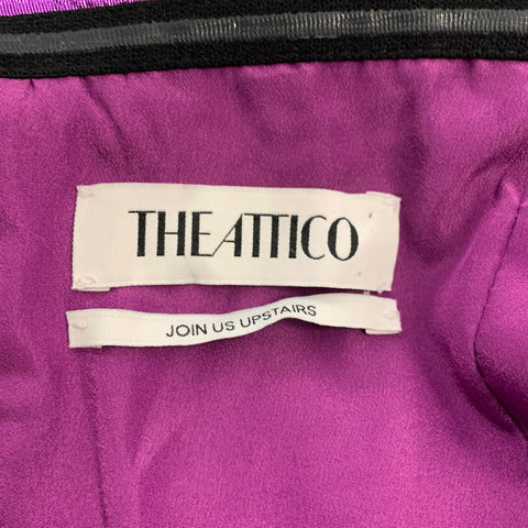 ATTICO Size 6 Purple Polyester Metallic Mini Dress