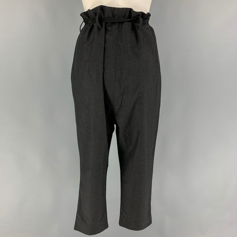 MARNI Size 4 Black Cotton High Waisted Dress Pants