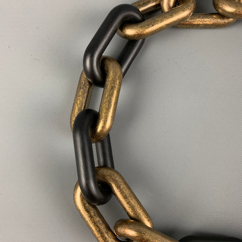 TOMAS MAIER Black & Gold Chain Link Metal Necklace