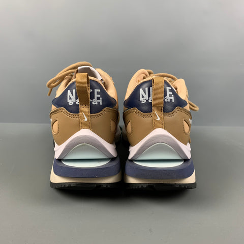 NIKE x SACAI Talla 7.5 Zapatillas de deporte de gamuza con materiales mixtos color tostado y azul marino