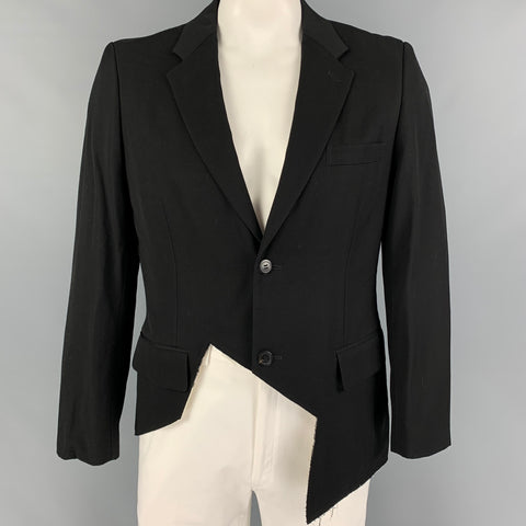 COMME des GARCONS HOMME PLUS Size L Black Wool Cropped Jacket