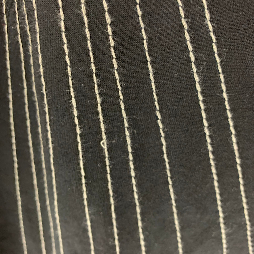 DRKSHDW Size M Black White Contrast Stitch Cotton Turtleneck Pullover