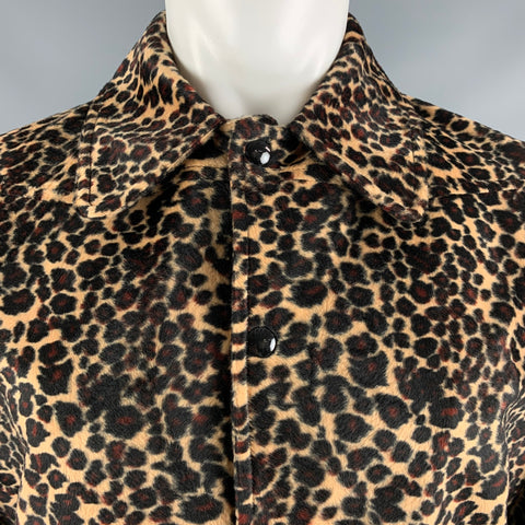 GARCONS INFIDELES Taille M Veste Snaps Imprimé Animal Noir Tan