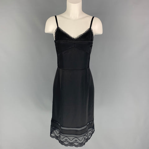 MARC JACOBS Vestido lencero Liz de encaje de poliéster negro talla 2