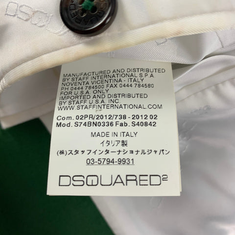 DSQUARED2 Size 36 Green Velvet Cotton Peak Lapel Sport Coat