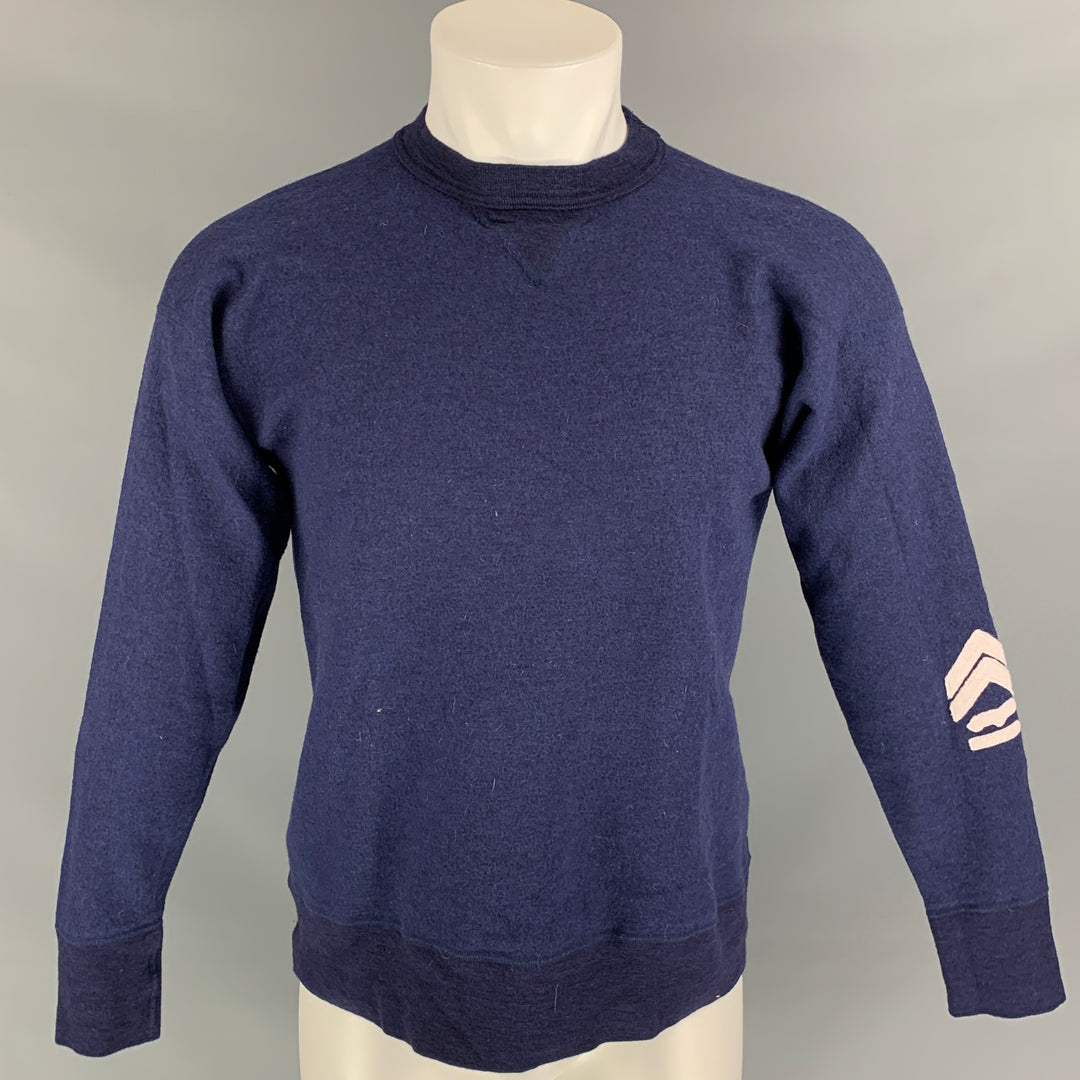 45rpm Size M Navy Knitted Wool Crew-Neck Pullover