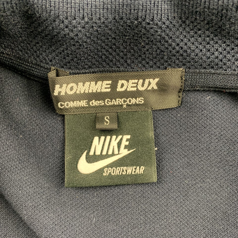 COMME des GARCONS Size S Navy Logo Pique Buttoned Polo