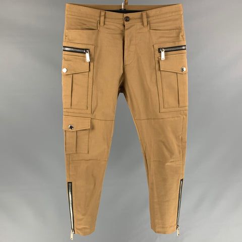 DSQUARED2 Size 30 Tan Cargo Zipper Pockets Casual Pants