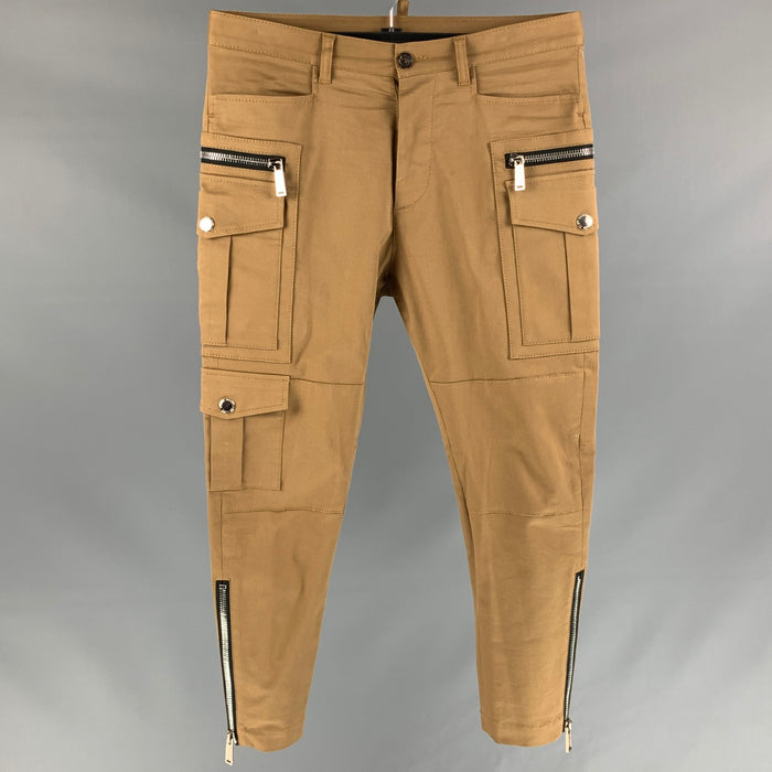 DSQUARED2 Size 30 Tan Cargo Zipper Pockets Casual Pants