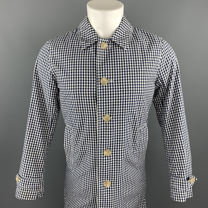 JOURNAL STANDARD Size S Navy & White Checkered Cotton Buttoned Coat