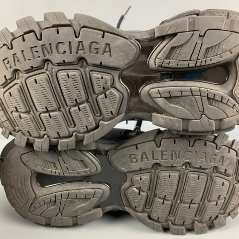 BALENCIAGA Size 10 Black Rubber Low Top Track Sneakers