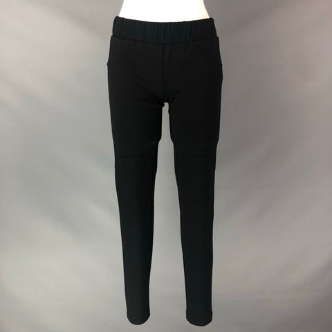 MINNIE ROSE Size S Black Rayon Blend Solid Elastic Waistband Casual Pants