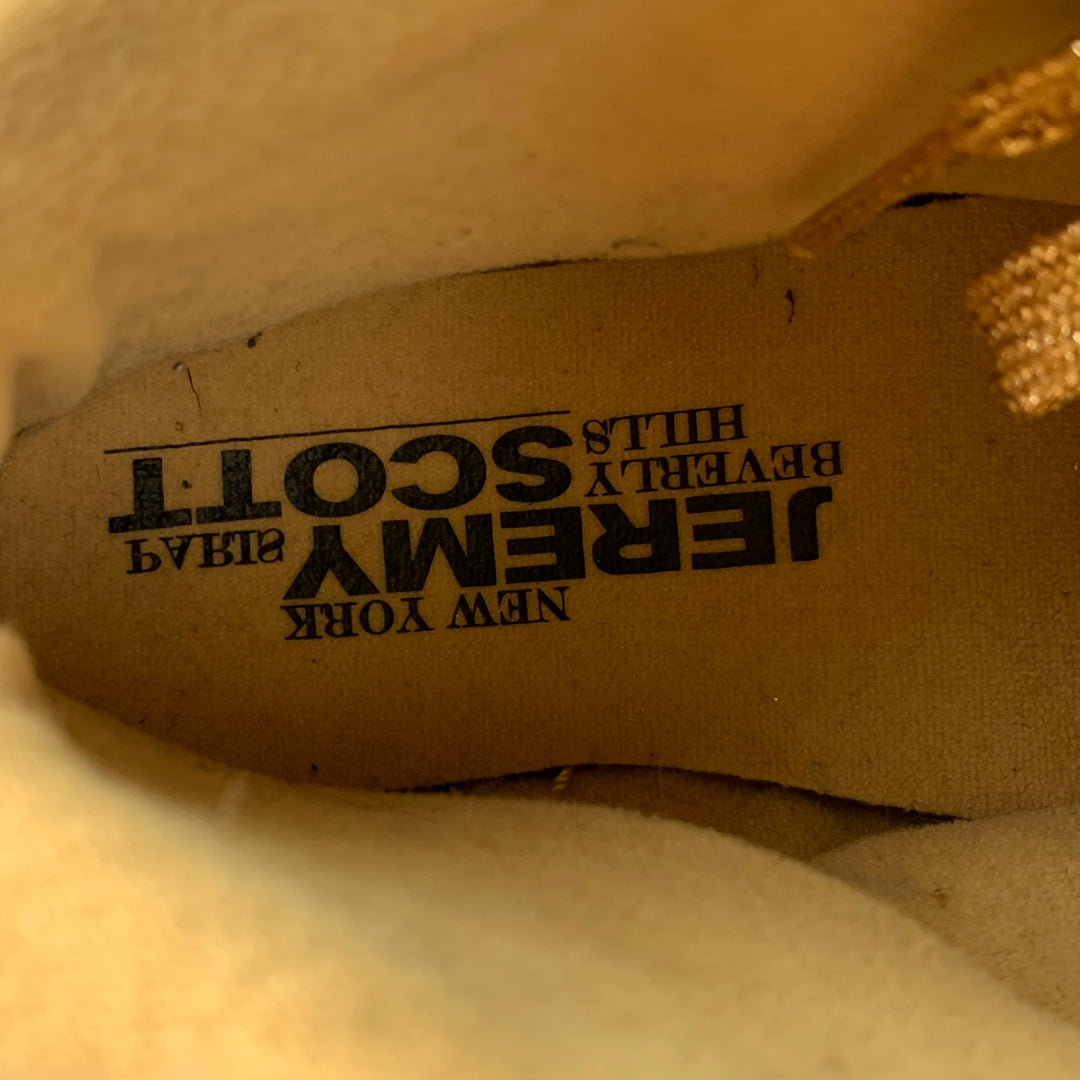JEREMY SCOTT x ADIDAS Talla 11 Zapatillas altas con diseño de oso metalizado en oropel dorado