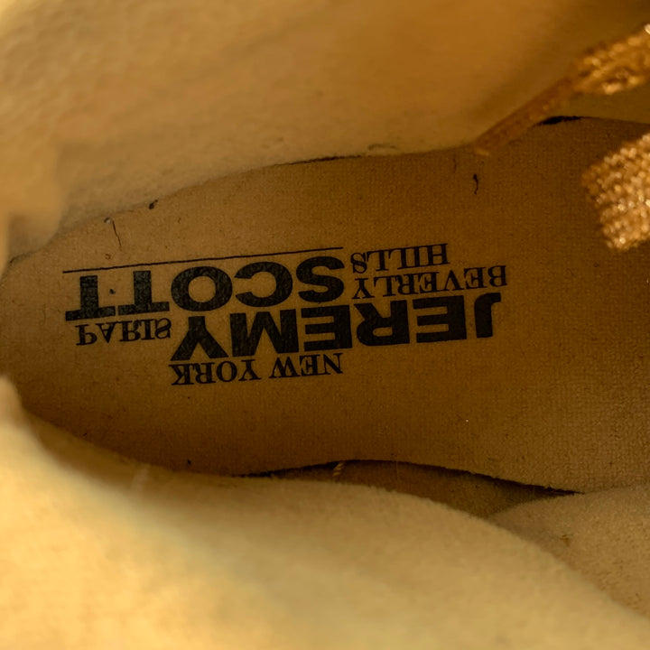 JEREMY SCOTT x ADIDAS Talla 11 Zapatillas altas con diseño de oso metalizado en oropel dorado