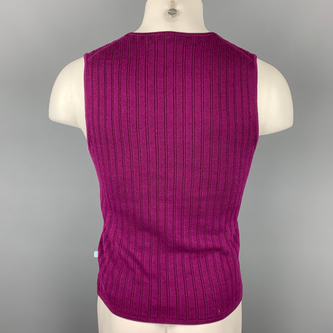 J. LINDEBERG Size S Magenta Knitted Cotton Sweater Vest