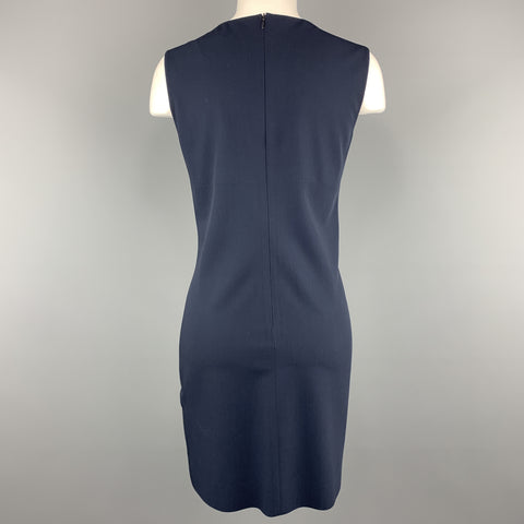 YVES SAINT LAURENT Vintage Size 6 Navy Virgin Wool Shift Dress