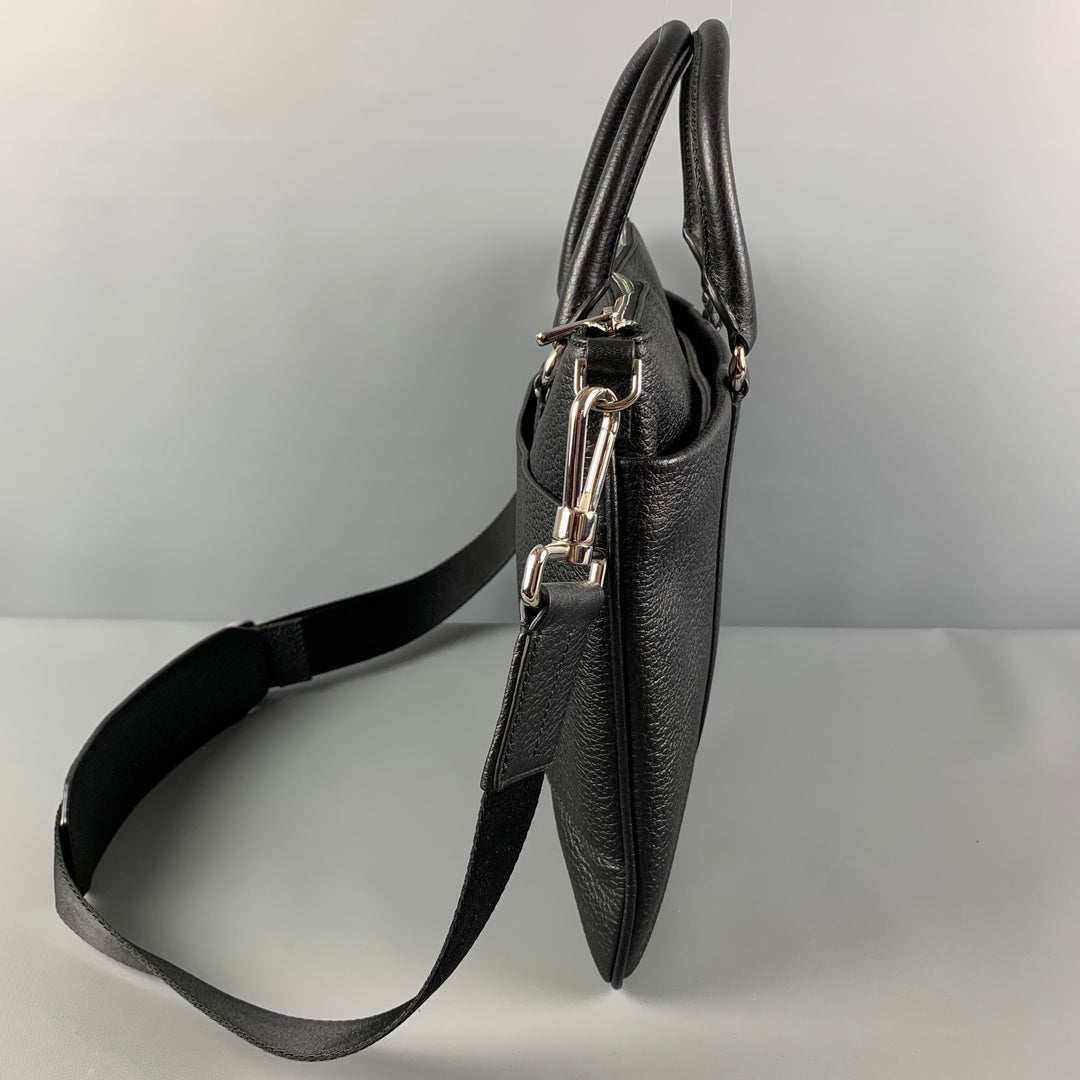 BALLY Black Pebble Grain Leather Shoulder Bag