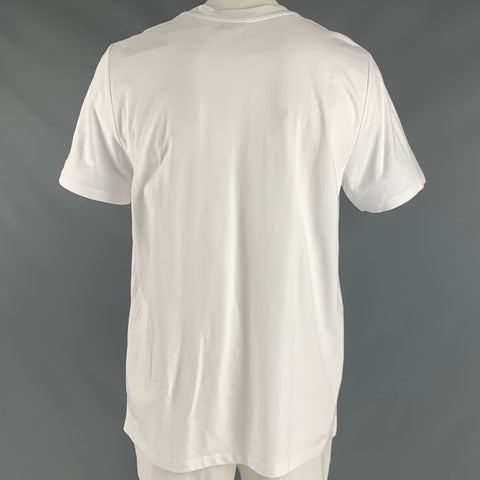 A.P.C. Size XXL White Embroidery Cotton Crew-Neck T-shirt