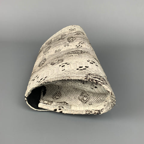 REYNA ICAZA Grey & Black Snake Skin Clutch
